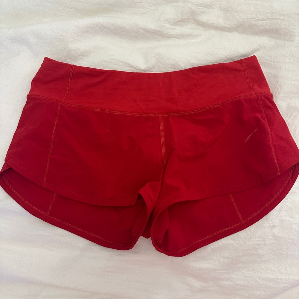 Lululemon Athletica Vibrant Red Athletic Shorts
